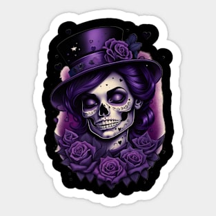 Calavera- Morada 02 Sticker